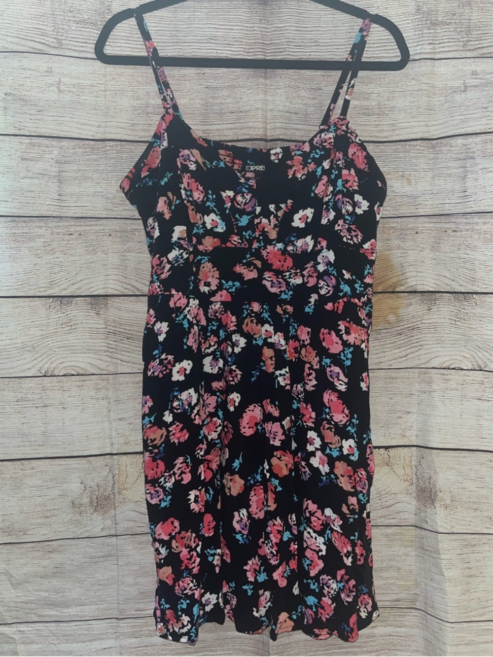 Express Black Floral Dress Size Large